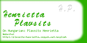 henrietta plavsits business card